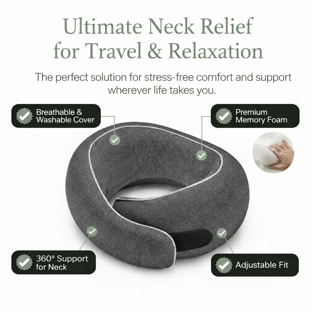 Memory Foam Travel Neck Pillow