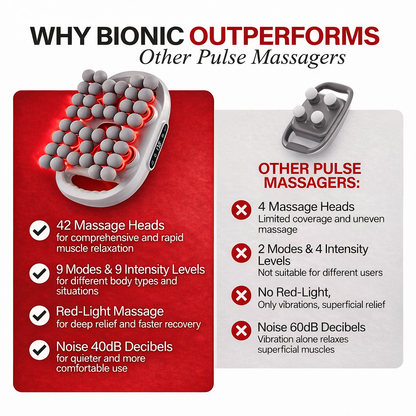 PulseOne Red Light Deep Tissue Massager – 42-Head Muscle Relief Device