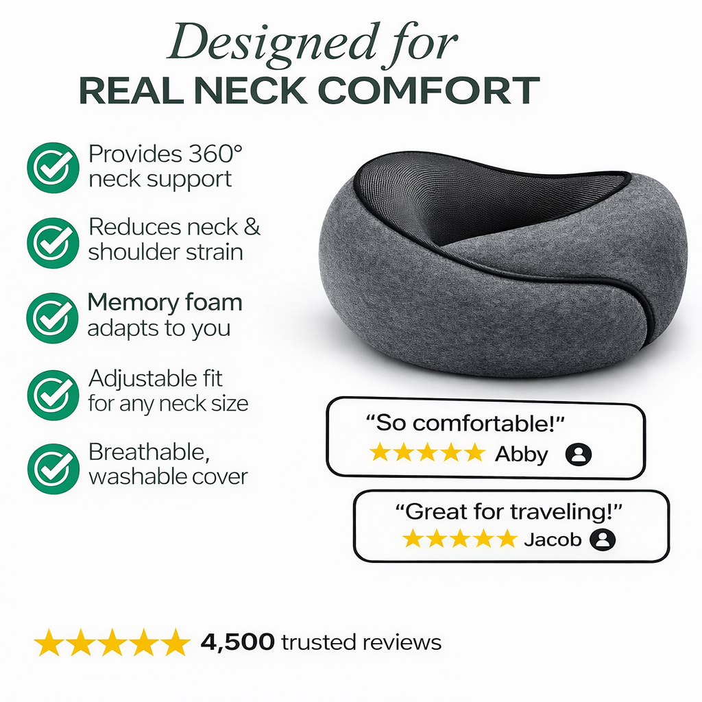 Memory Foam Travel Neck Pillow